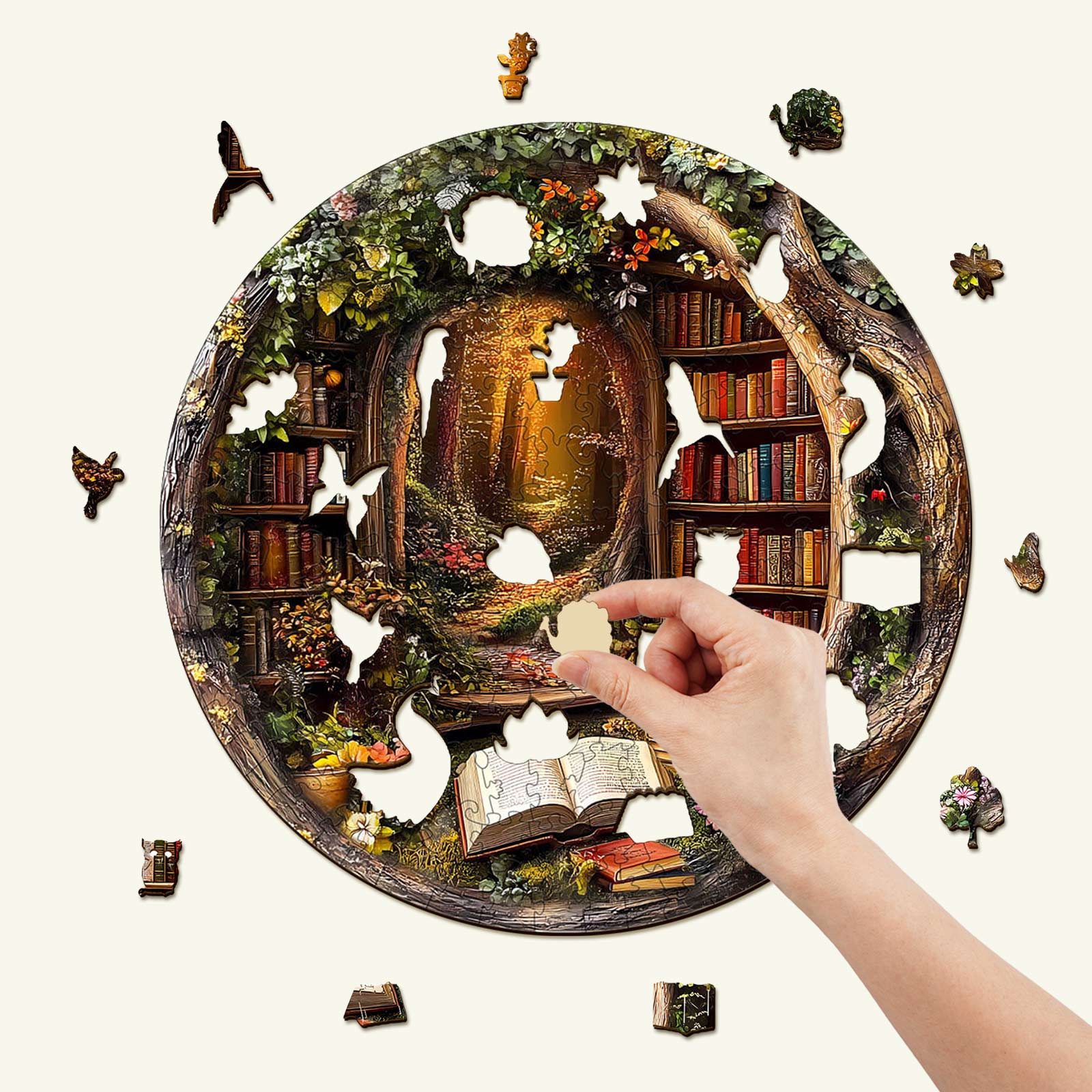 Tree House Library Wooden Jigsaw Puzzle