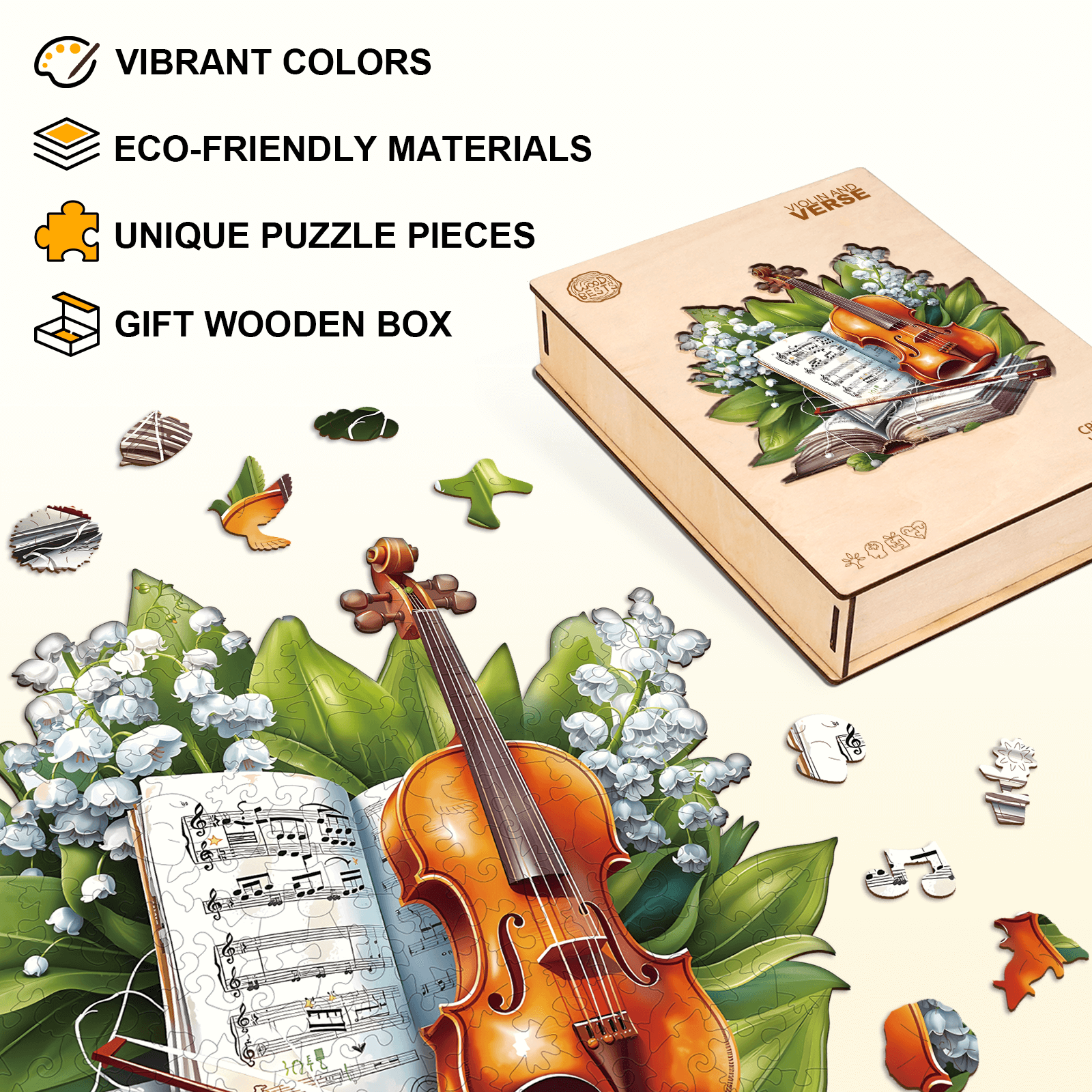 Violin and Verse Wooden Jigsaw Puzzle