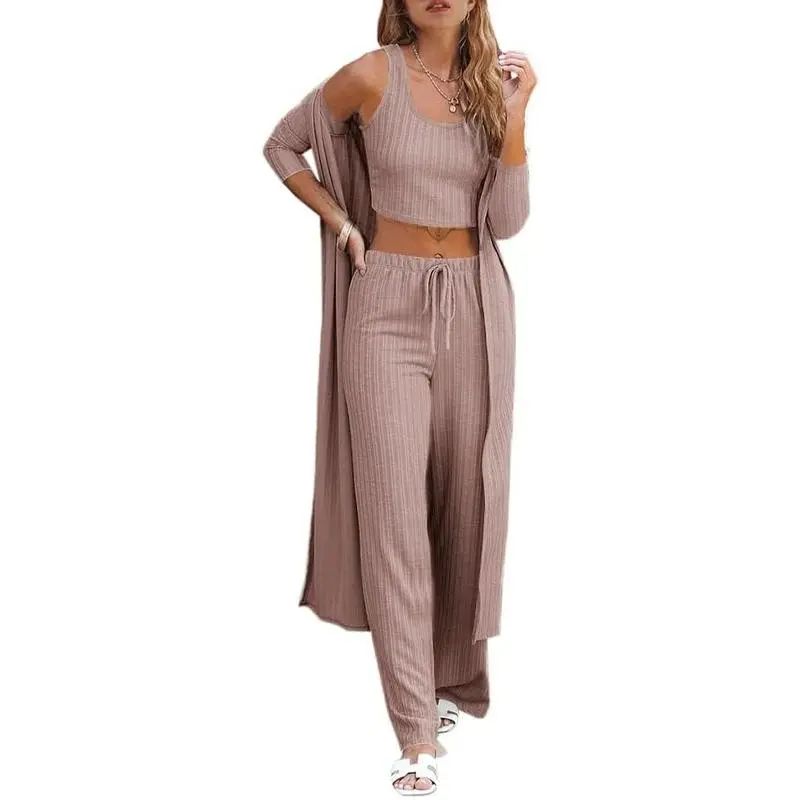 Women’s 3-Piece Loungewear Set with Cardigan