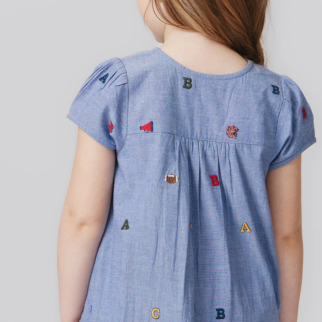 Girl's Adele Dress Varsity Embroidery