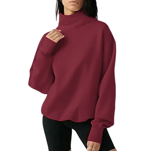 Women's Oversized Turtleneck Sweatshirt Long Sleeve Pullover Casual Tops