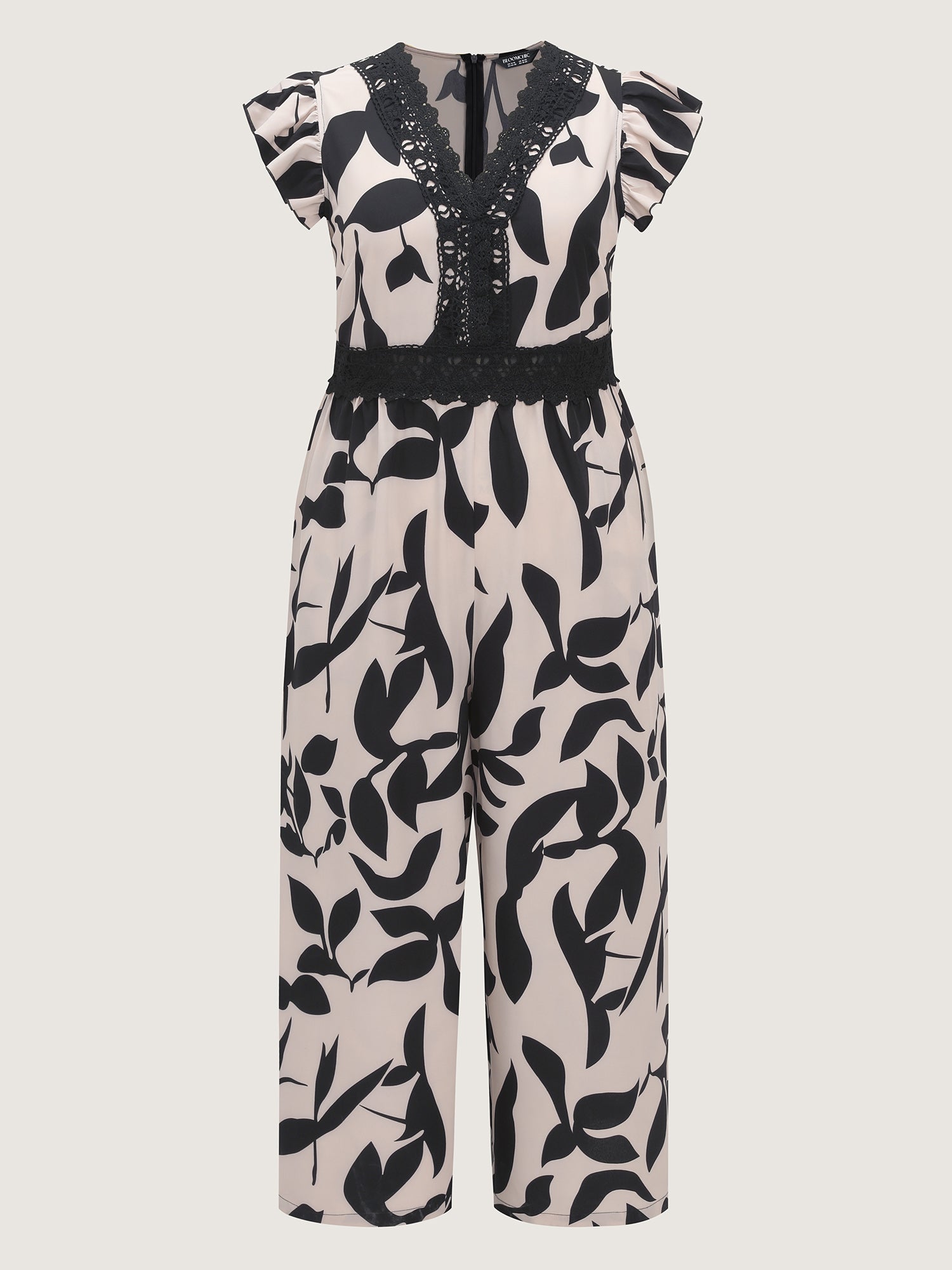 Silhouette Flower Lace Waist-Defining Jumpsuit
