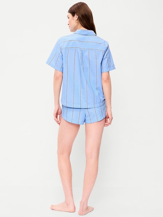 Poplin Pajama Short Set Blue