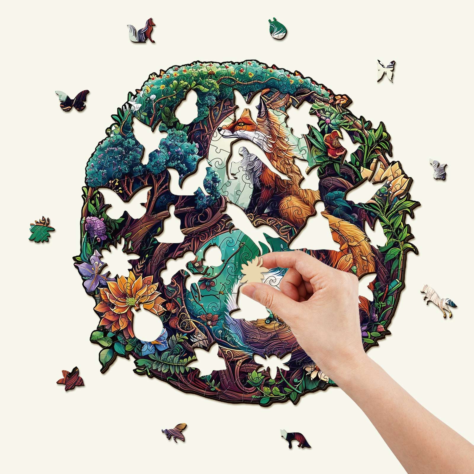 Yin Yang Fox-3 Wooden Jigsaw Puzzle