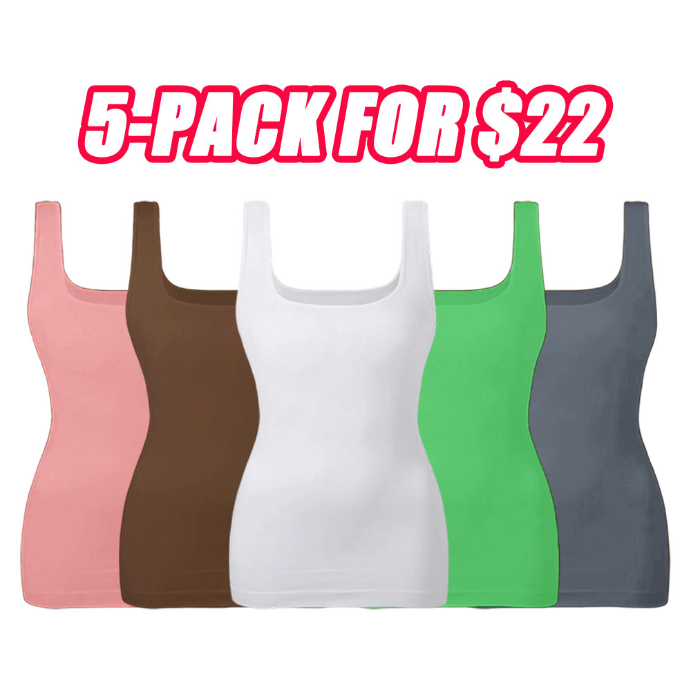 Women's Tummy Control Shapewear Tank Tops - Seamless Square Neck Compression Tops