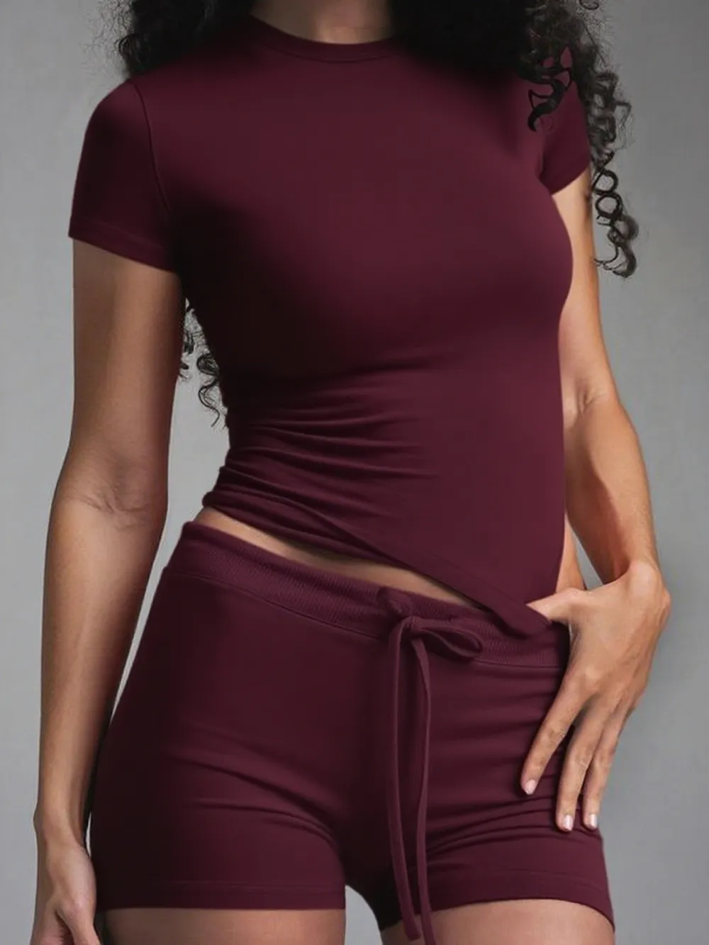 Women's Solid Color Modal Loungewear Two-piece Set