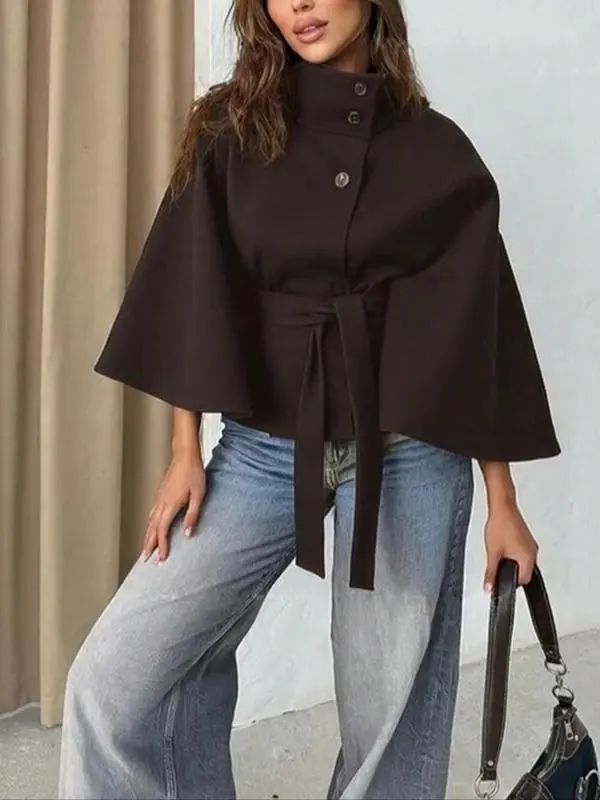 Women's wool cape coat