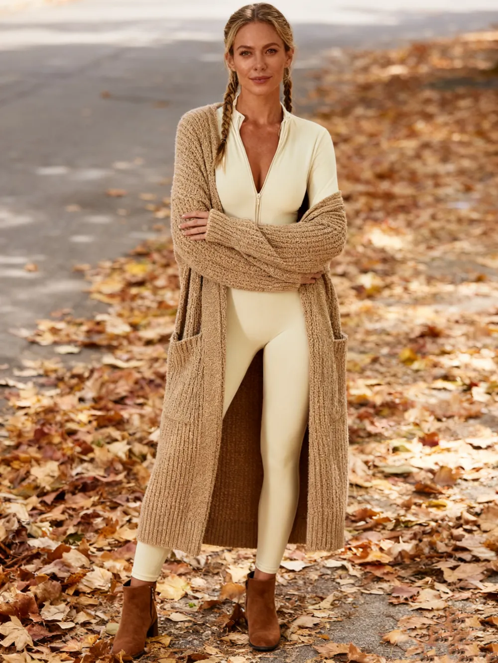 Women All-Season Zip Sports Yoga Jumpsuit