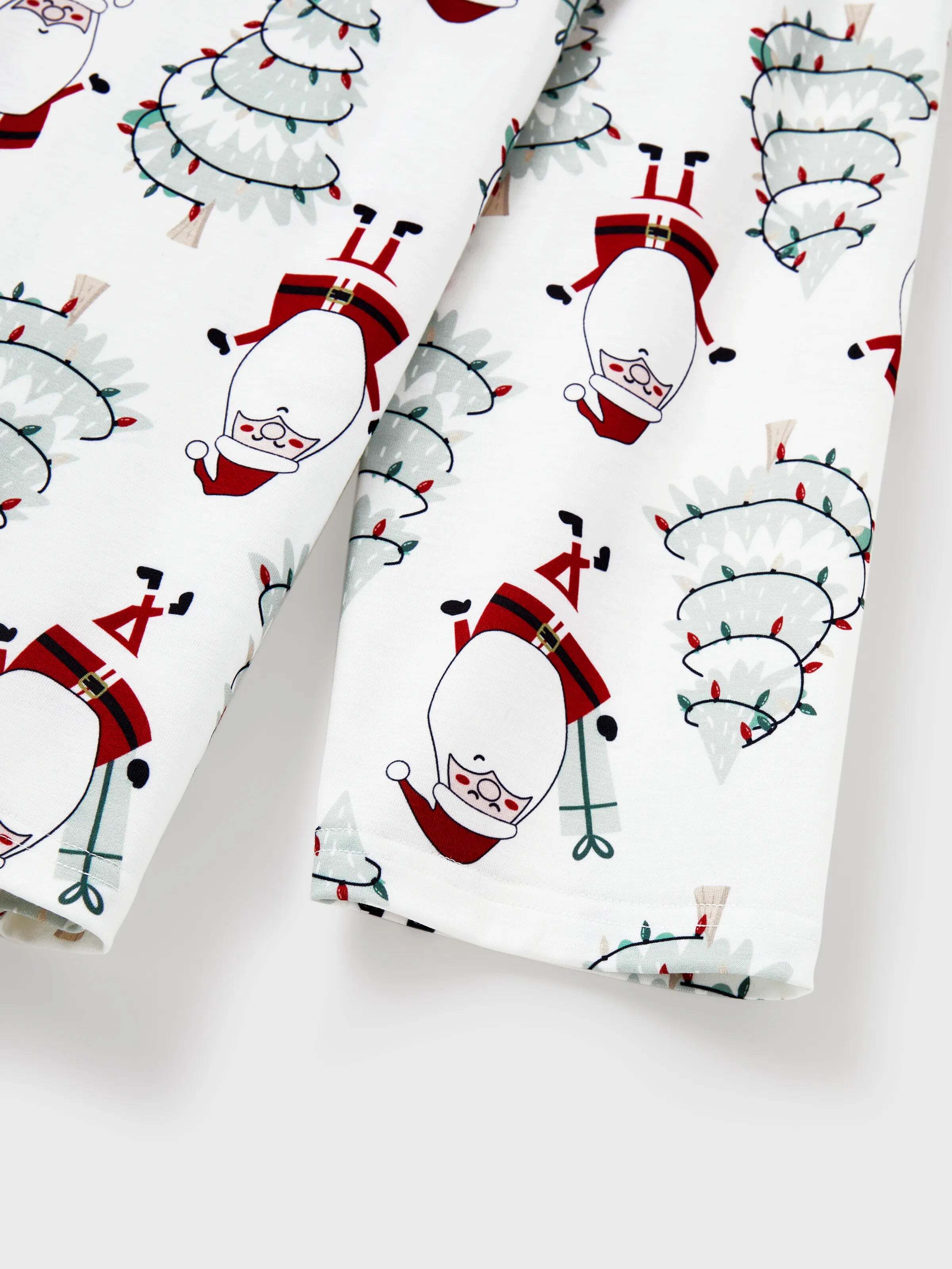 Christmas Matching Family Pajamas Set Gnome Print White PJS with Christmas Socks White