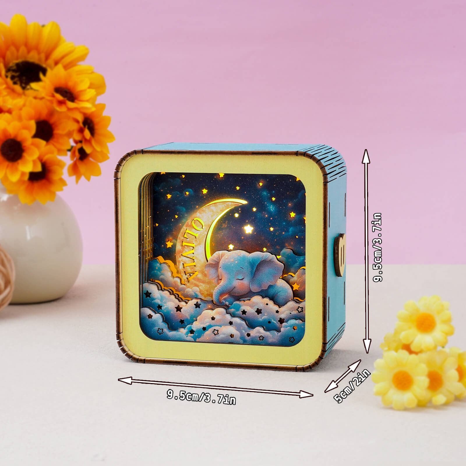 Dream Elephant 1 Kit - Personalized 3D Wooden Puzzle Night Light