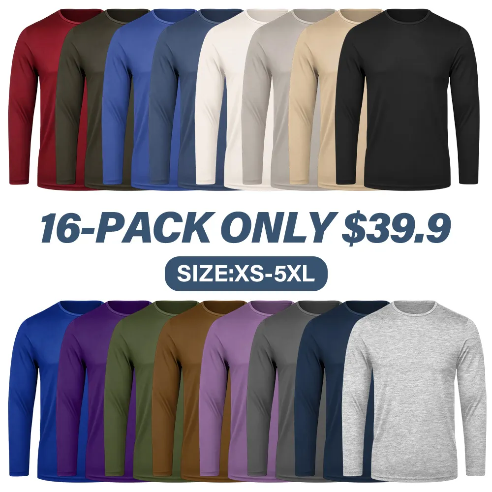 8-pack of men's long-sleeved T-shirts