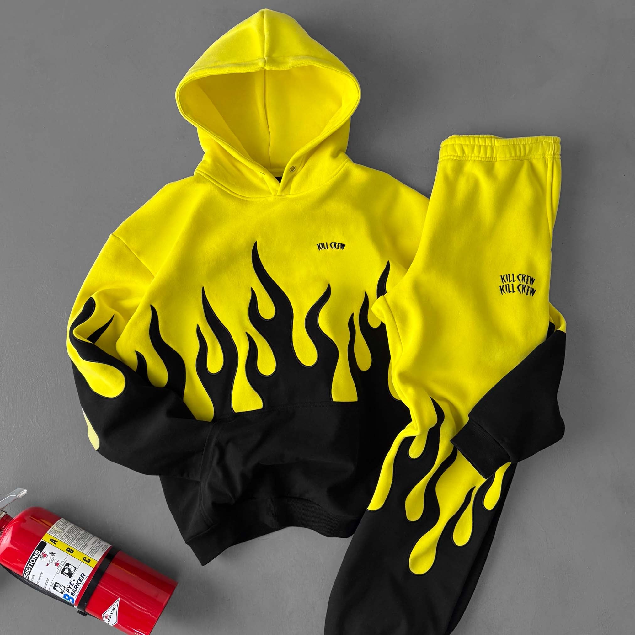 OVERSIZED PREMIUM HEATER HOODIE - YELLOW / BLACK