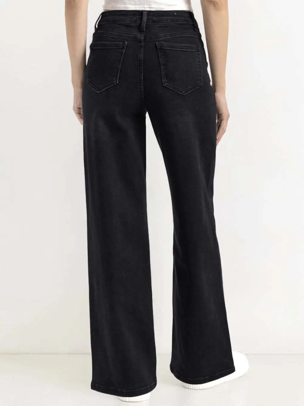 Casual Mid-Rise Denim Multi-Pocket Wide Leg Jeans