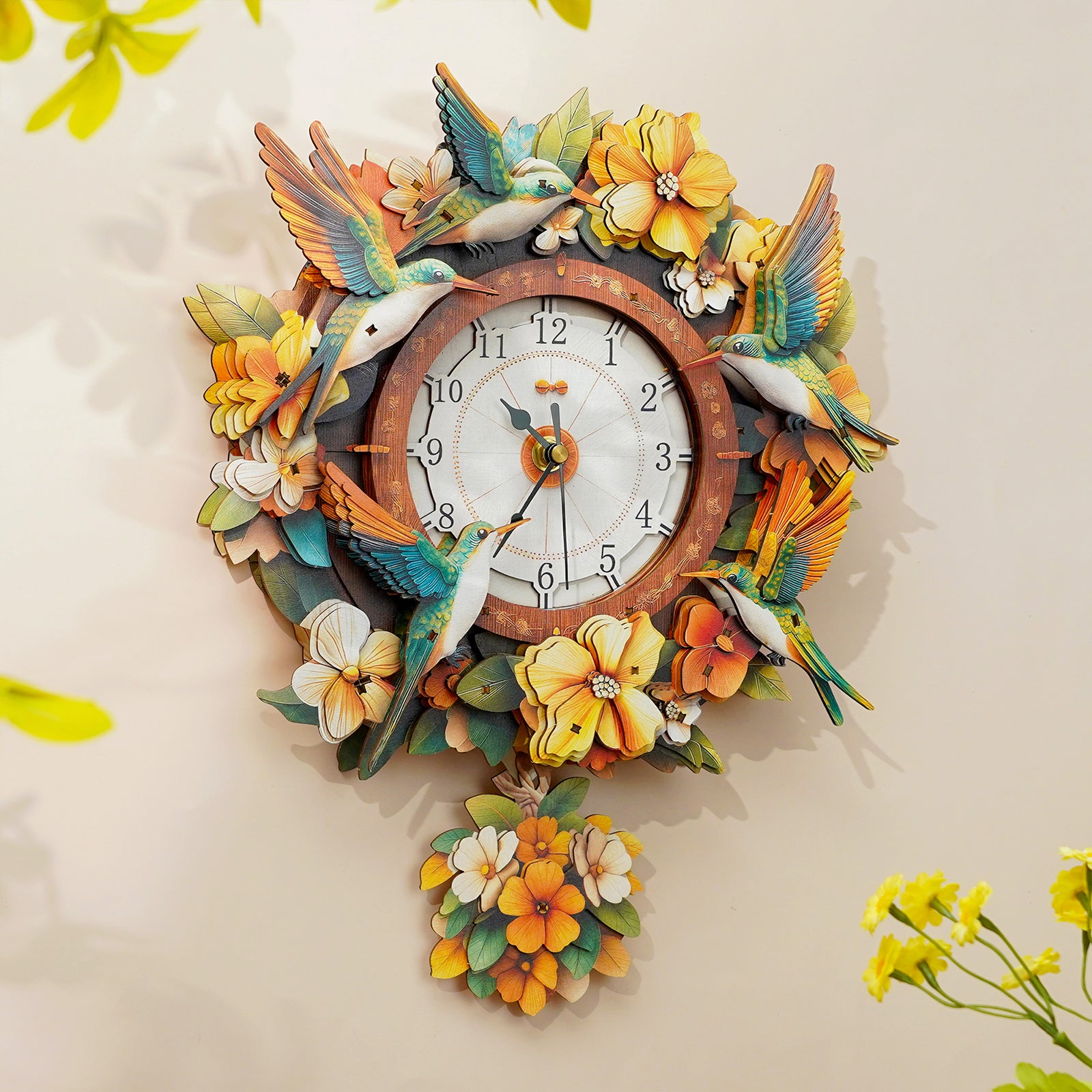 Hummingbird– DIY Wooden Clock, 3D Puzzle Craft Kit