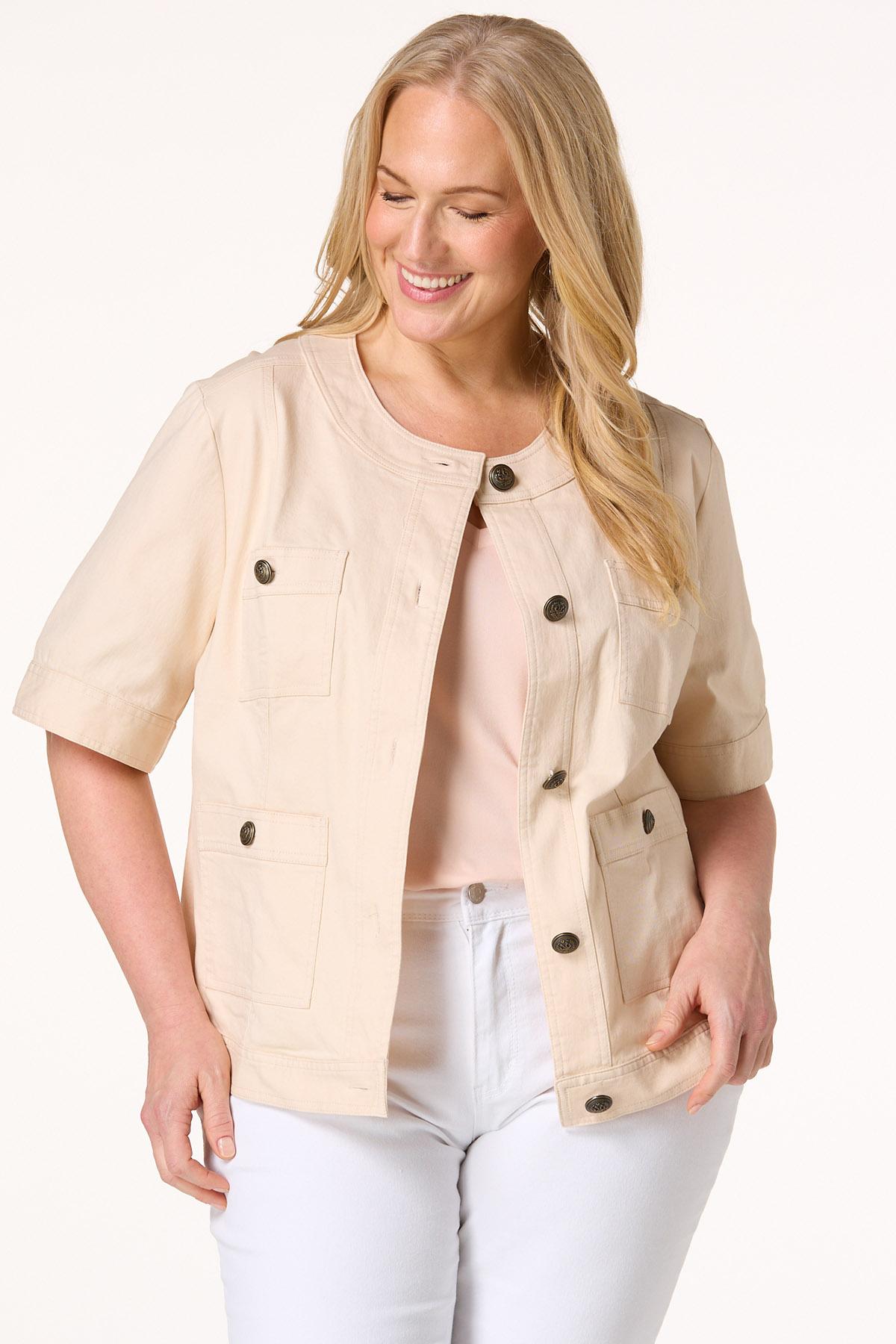 Plus Size Natural Utility Jacket