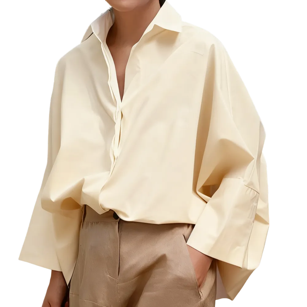 Women's Lapel Shirt And Crepe Trouser