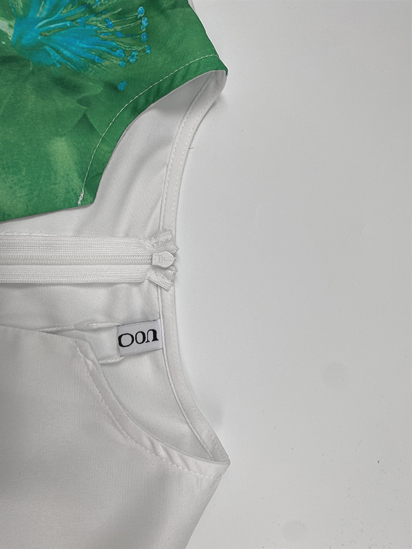 Flower Print Pleated A-Line Loose V-Neck Midi Dresses