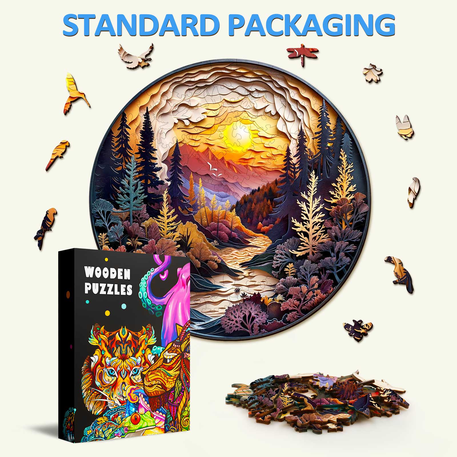 Sunset Forest Wooden Jigsaw Puzzle