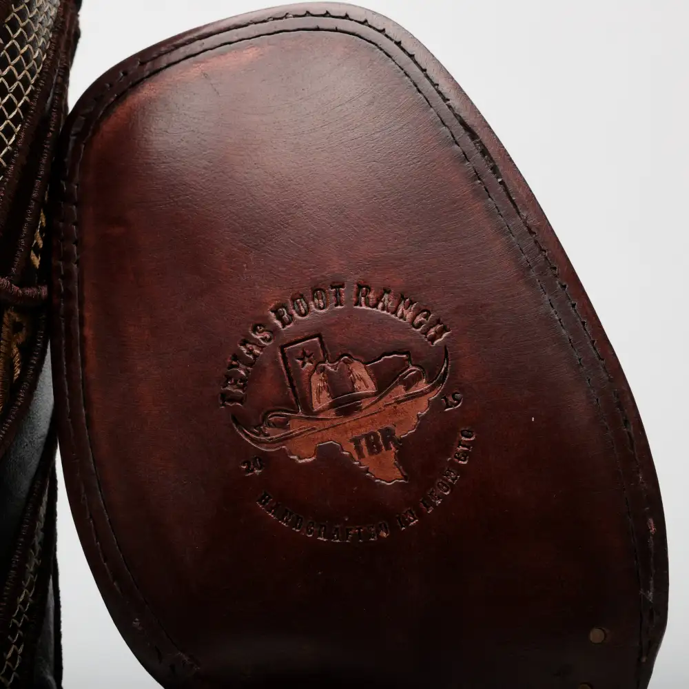 Honey Caiman Belly Leather Boots - Square Toe