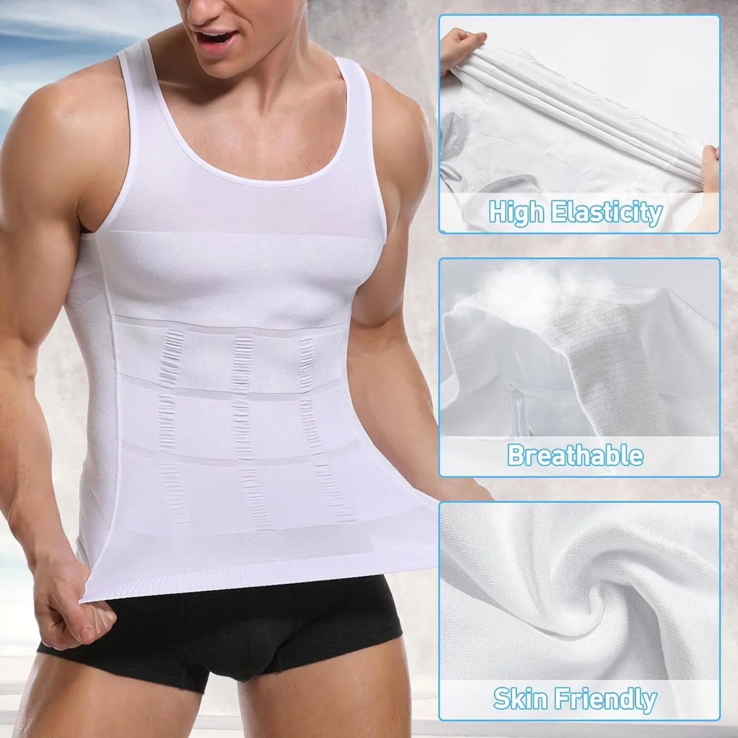 🔥8-Pack $24🔥Men's Sleeveless Shirt Shapewear Breathable Sport Vest