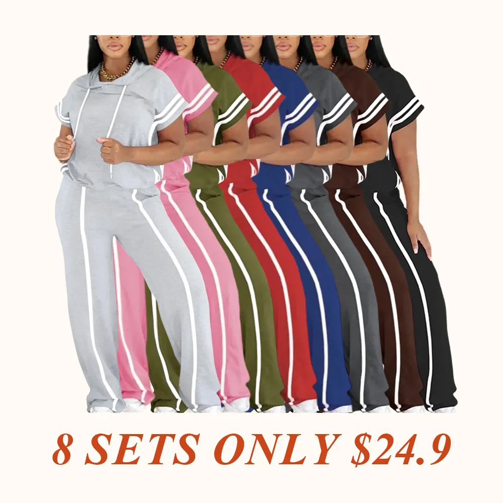 Women's Spring Summer Hooded Top & Lounge Pants Set 531GSM Oversized Loungewear