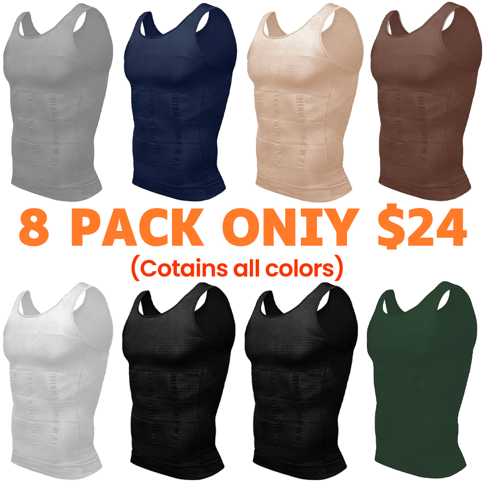 🔥8-Pack $24🔥Men's Sleeveless Shirt Shapewear Breathable Sport Vest