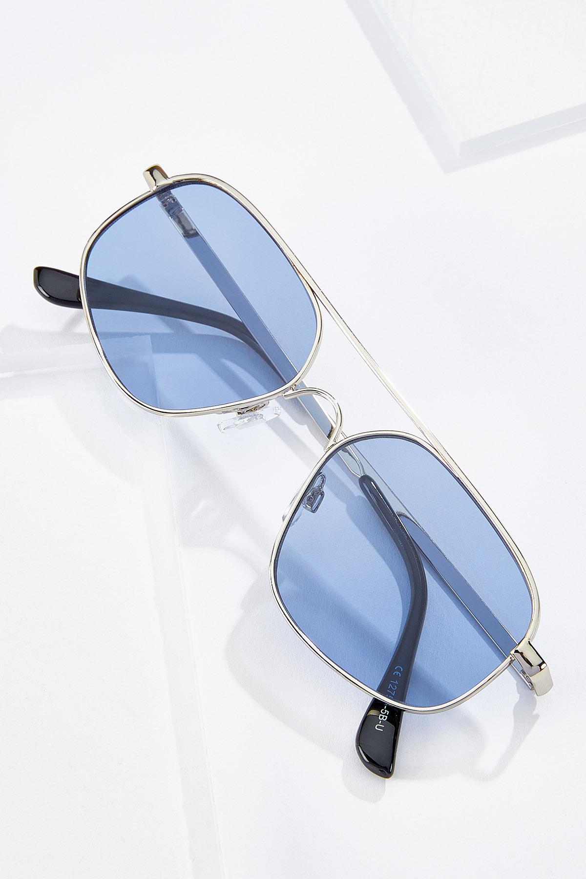 Blue Lens Aviator Sunglasses