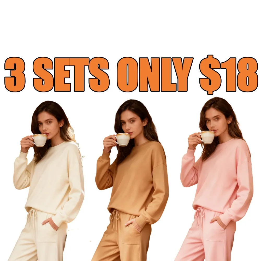 Women's Long Sleeve Knit Loungewear Jogger Set