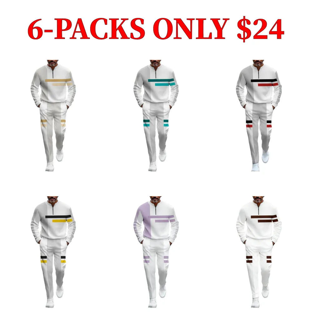 New men's color-block sports suit