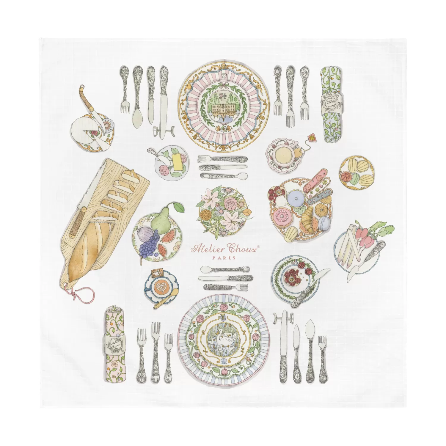 Bon Appetit Organic Cotton Swaddle & Bib with Gift Box Set