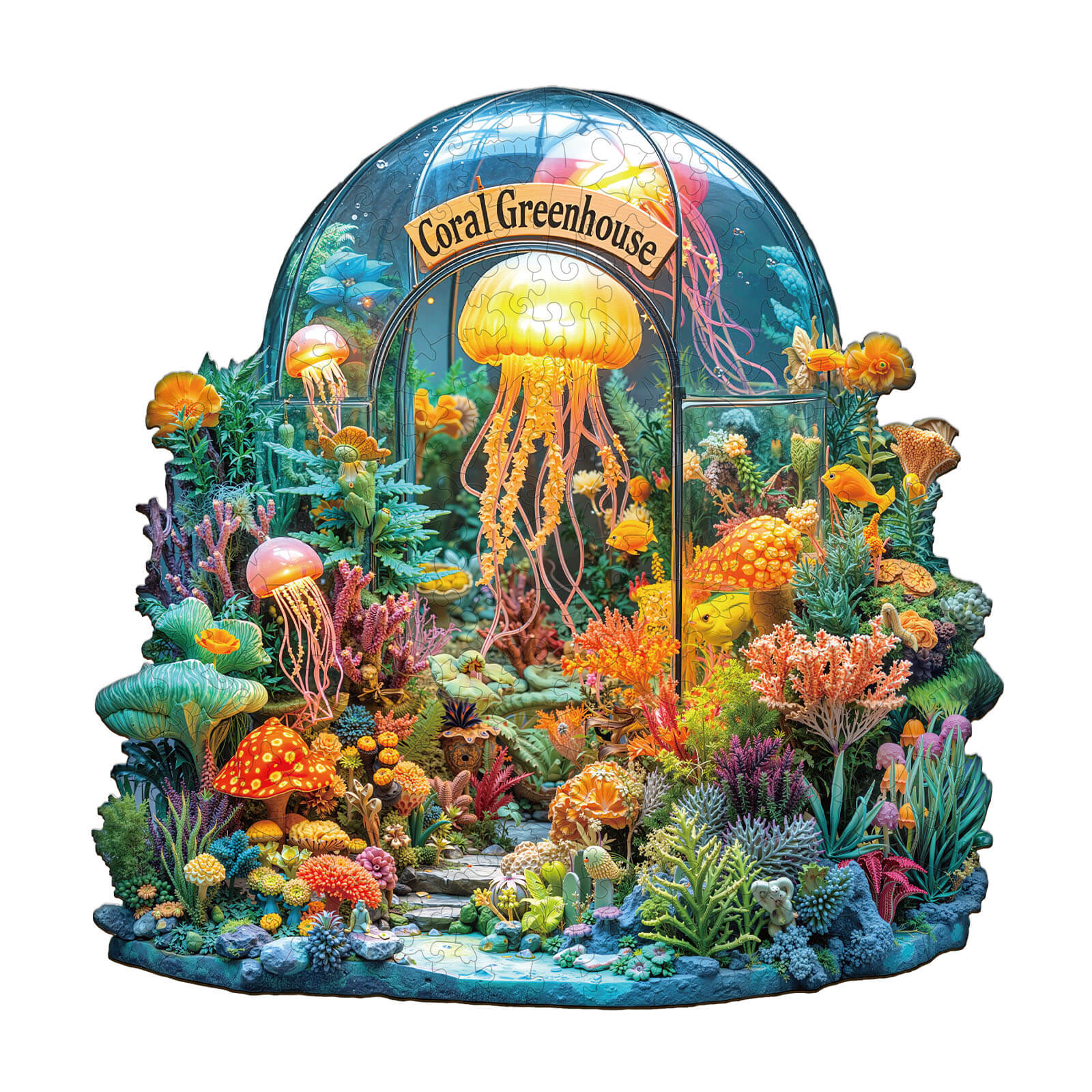 Coral greenhouse Wooden Jigsaw Puzzle