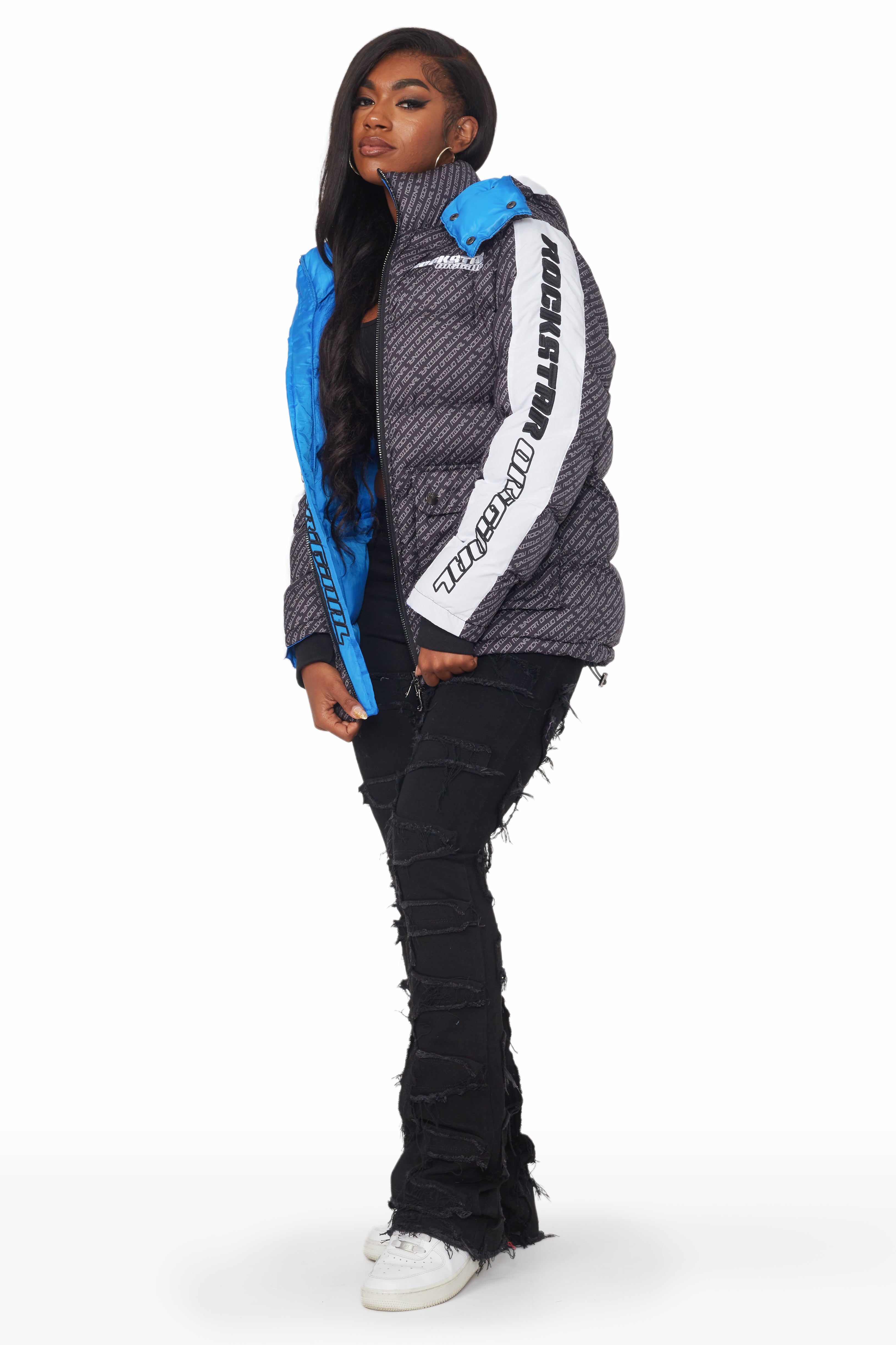 Luna Black Oversized Puffer Jacket