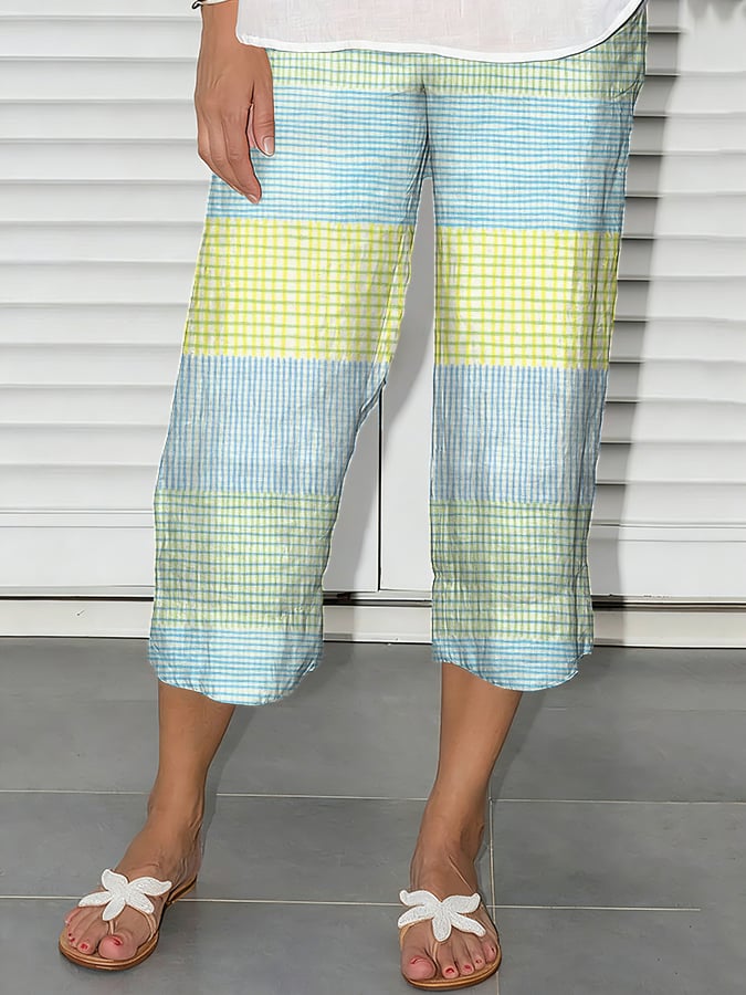 Women's Retro Striped Geometric Art Print Casual Pants- Fast Shipping
