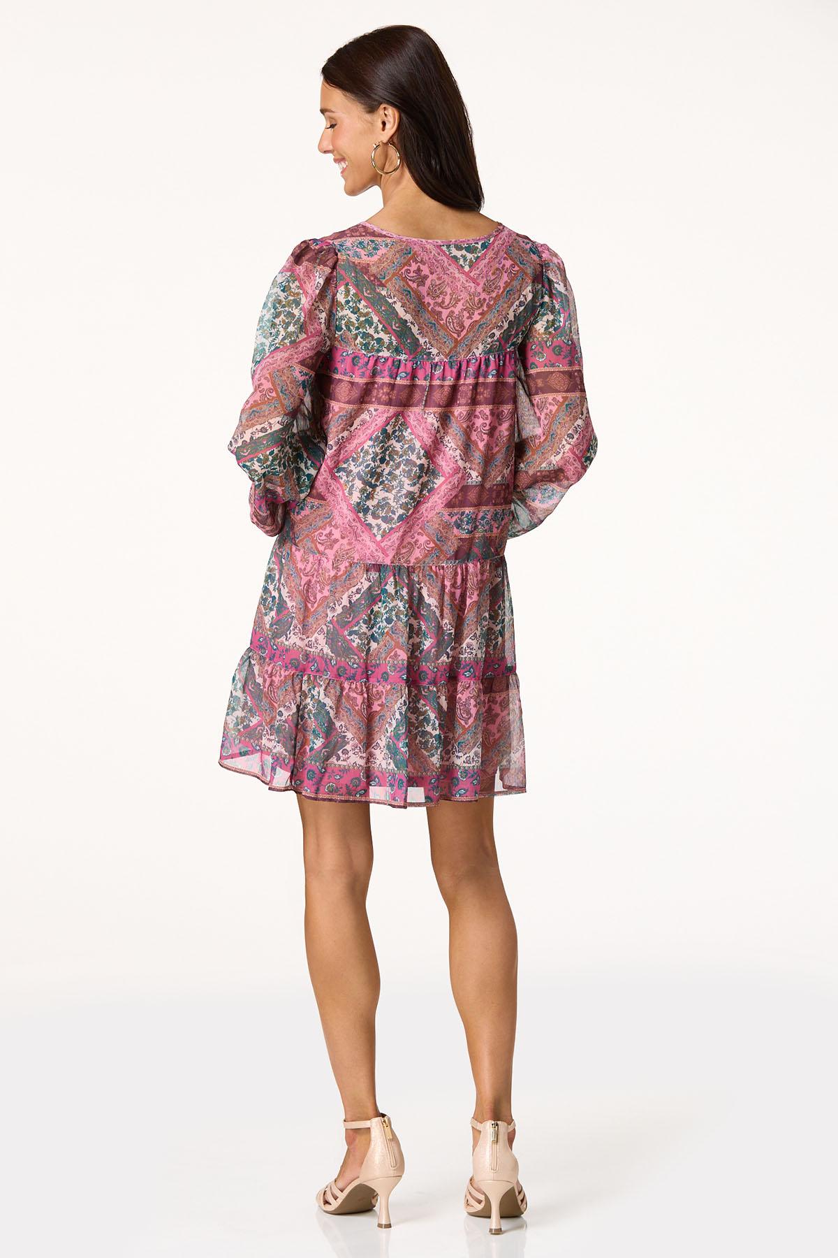 Floral Patchwork Swing Dress