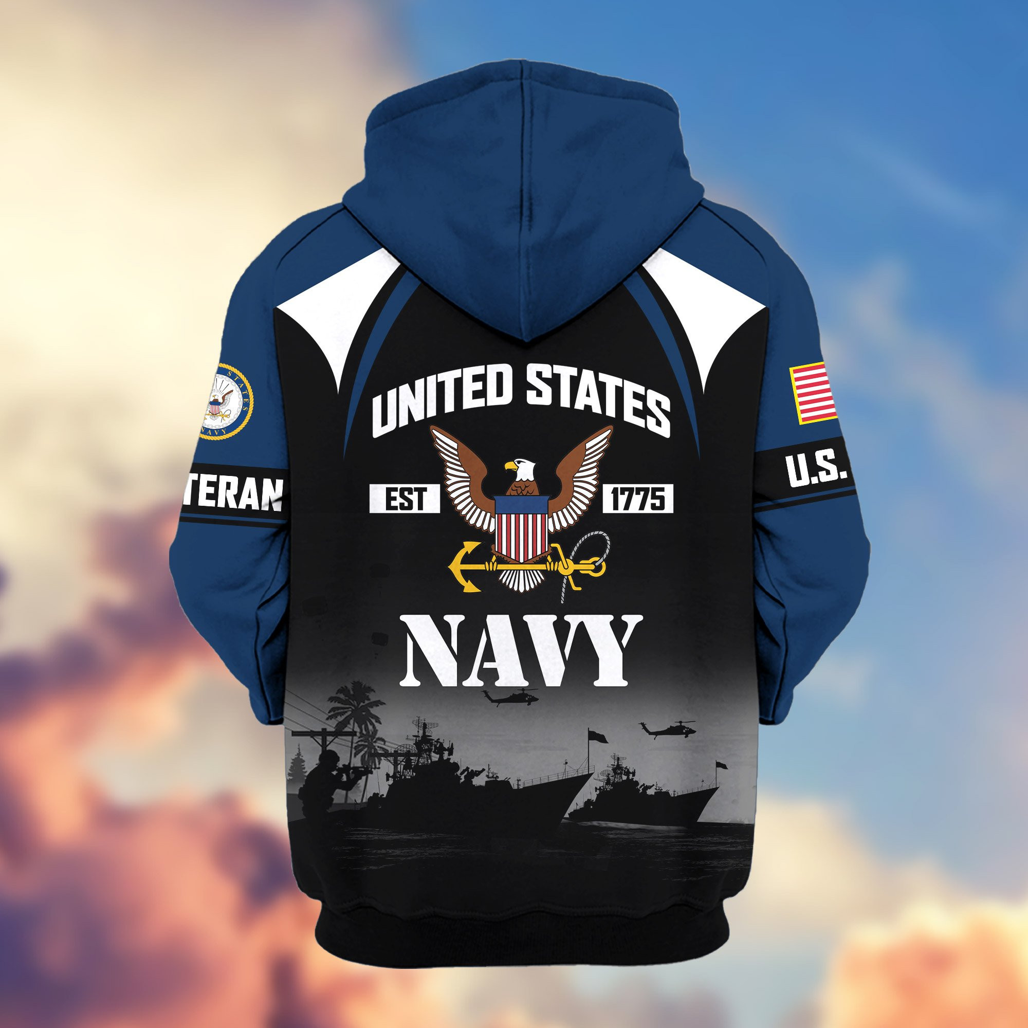 Premium US Veterans Zip Hoodie