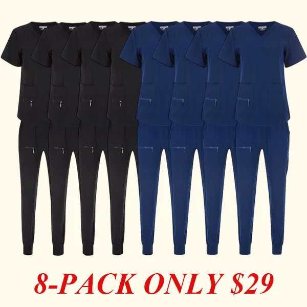 Women's elastic solid color V-neck nursing suit