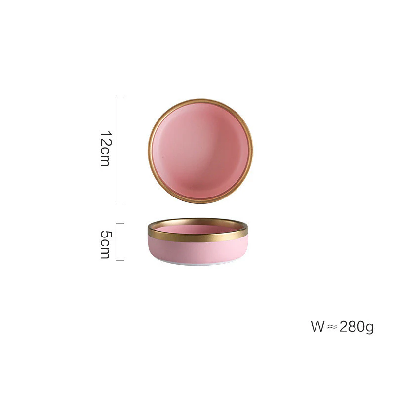 Pink & Gold Porcelain Dinnerware