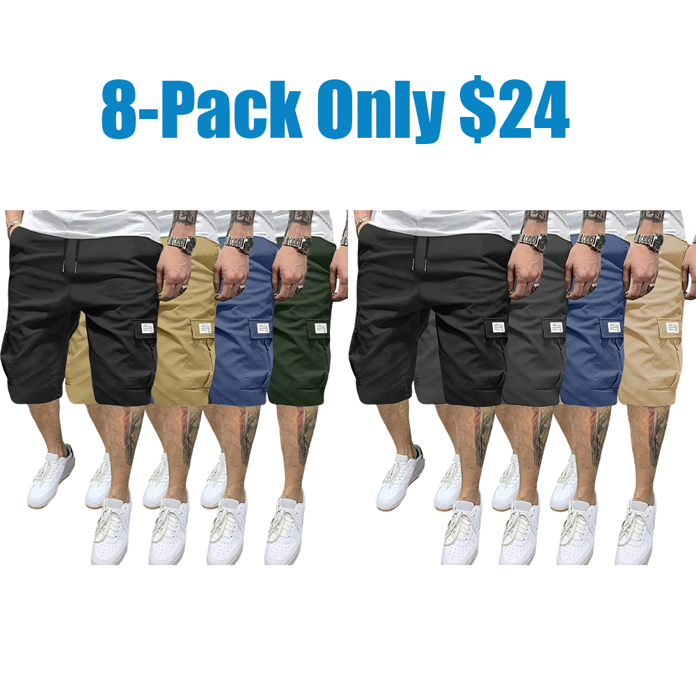 Fashionable summer lightweight loose straight-leg casual shorts, durable multifunctional work shorts suitable for camping, cycling, and hiking.