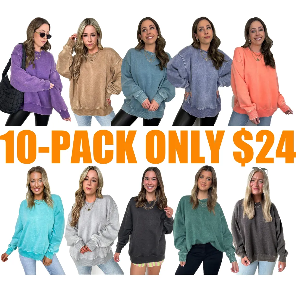 Cozy Vibes Acid Wash Oversized Pullover