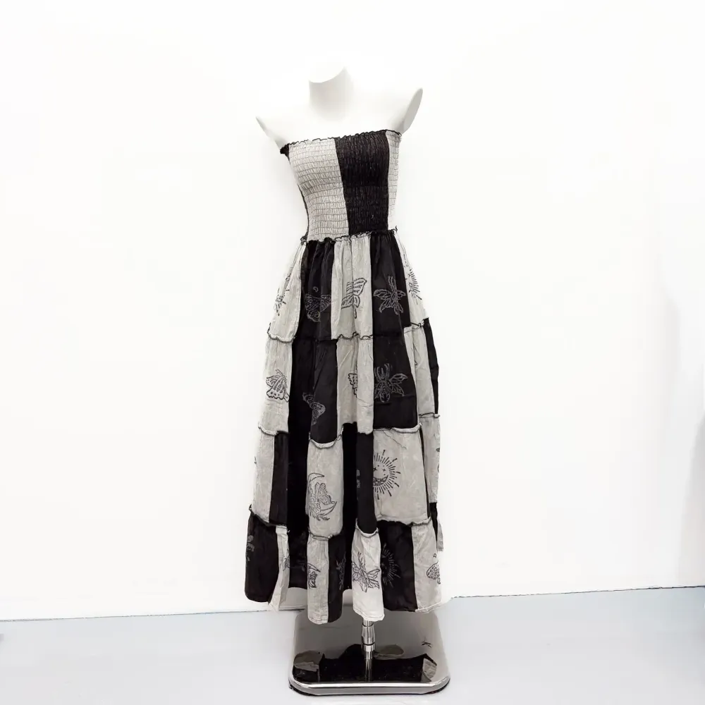 Patchwork Multi Way Skirt Dress, Hippie Festival Maxi Dress, Handmade Cotton Gypsy Clothing