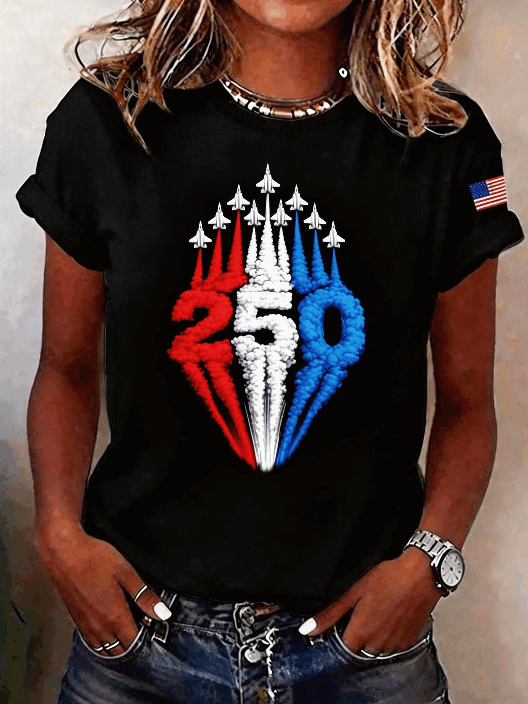 Regular Fit Independence Day Casual Cotton T-Shirt