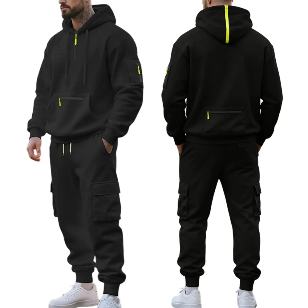 🔥Men's 8-Pack Hoodie & Cargo Pants Tracksuit Set - 8 Colors, Only $24