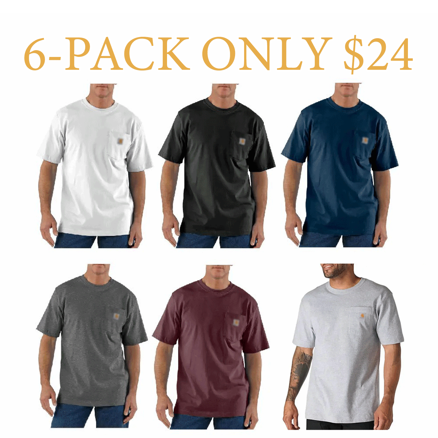 🔥Last Day Promotion! Men's Workwear Loose Fit Heavyweight Short-Sleeve Pocket T-Shirt