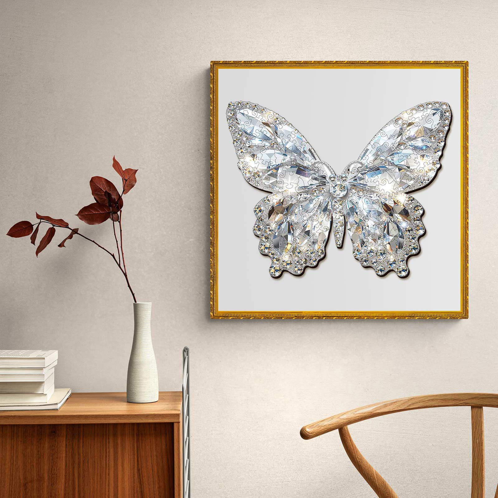 Diamond Butterfly Wooden Jigsaw Puzzle