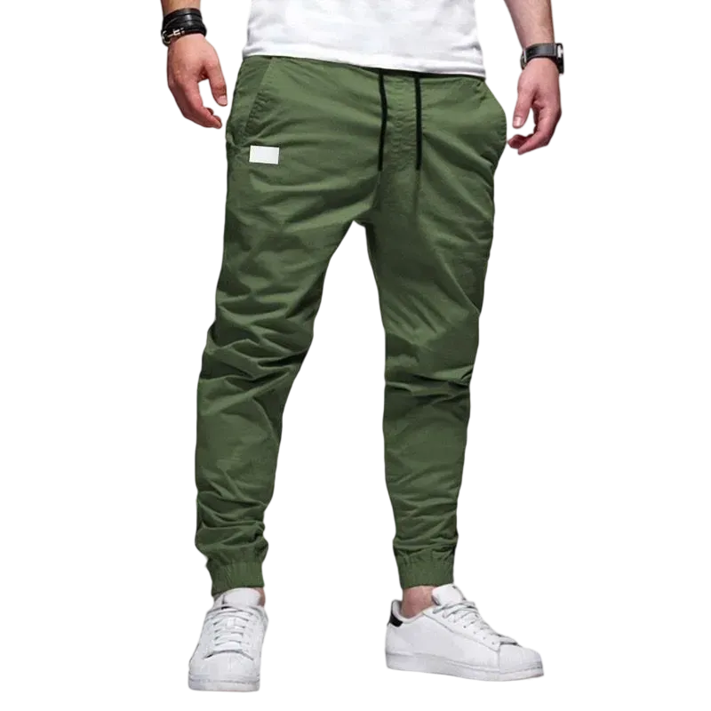 Men'S Solid Color Overalls Drawstring Sports Trendy Trousers Men'S Casual Drawstring Pants