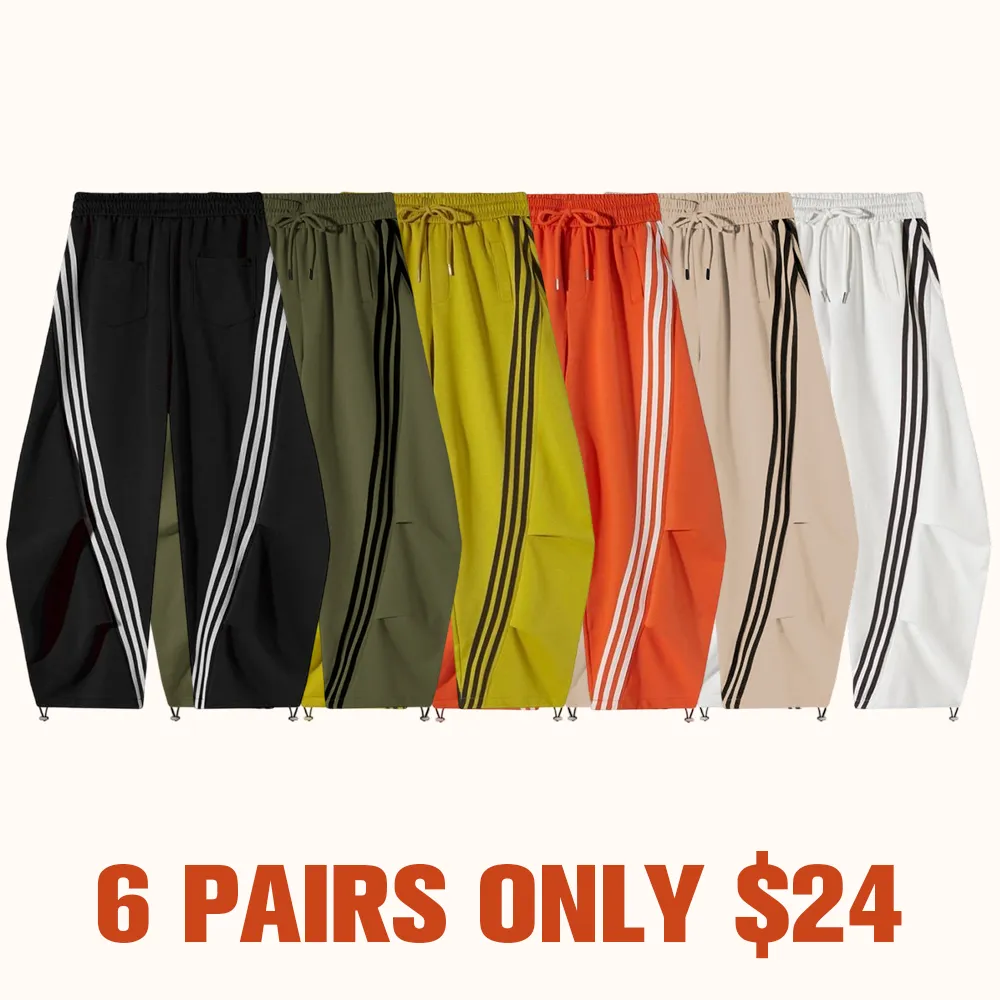 Loose Wide Leg Striped Track Pants Women's Casual Streetwear Joggers