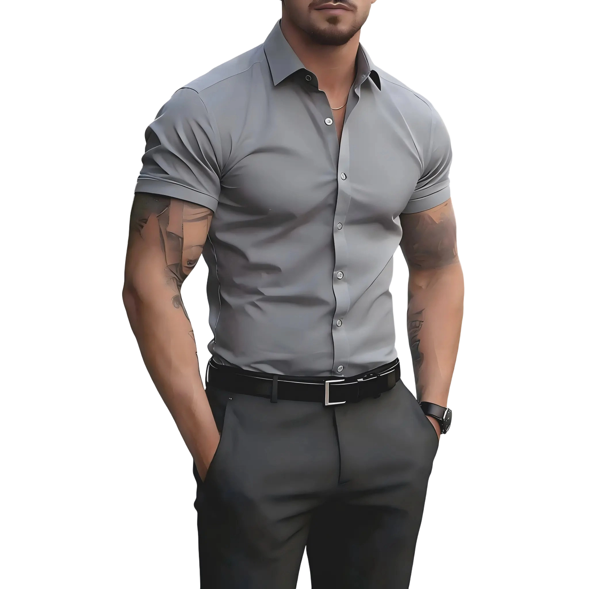 Men’s Short-Sleeve Button-Down Shirt