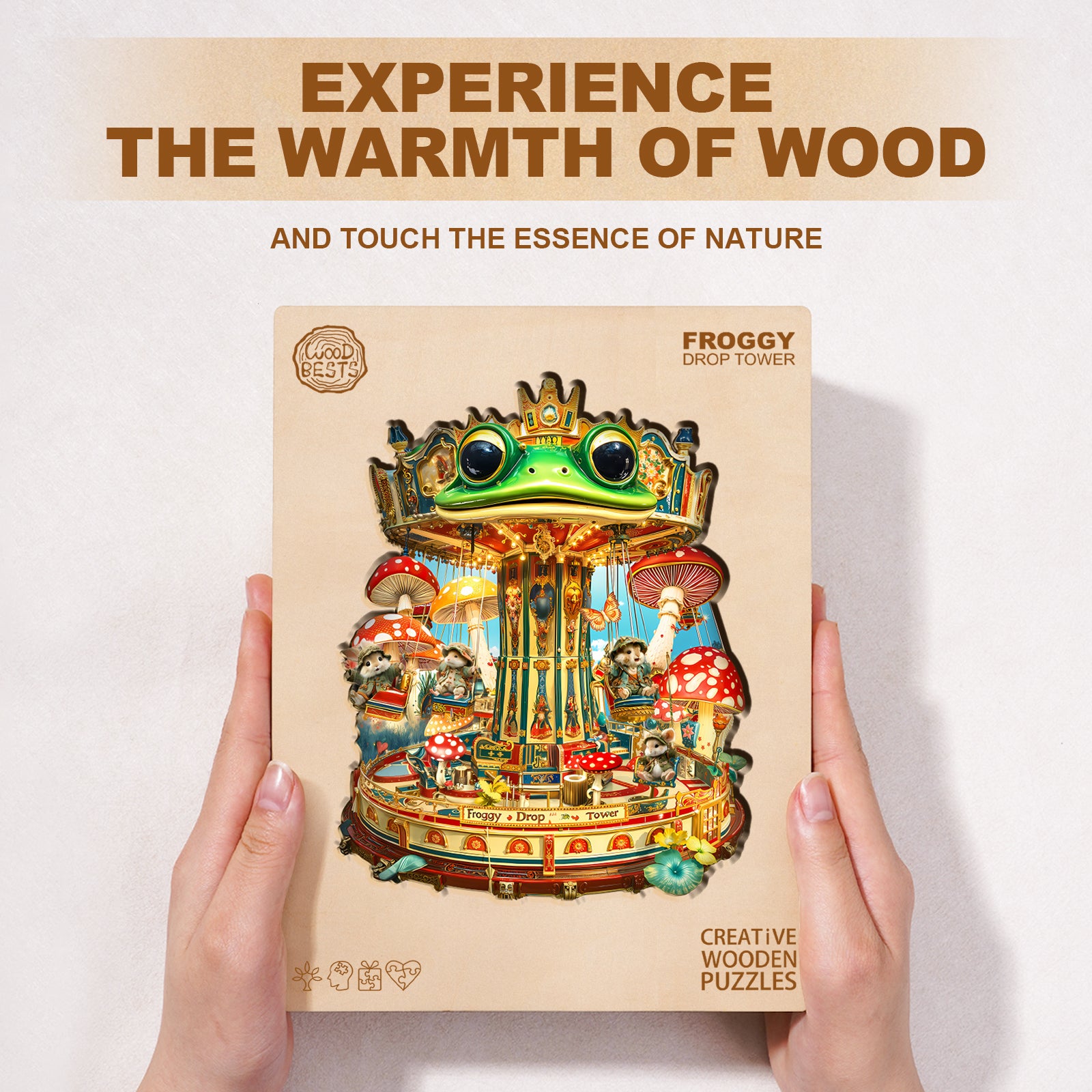 Froggy Drop Tower Wooden Jigsaw Puzzle