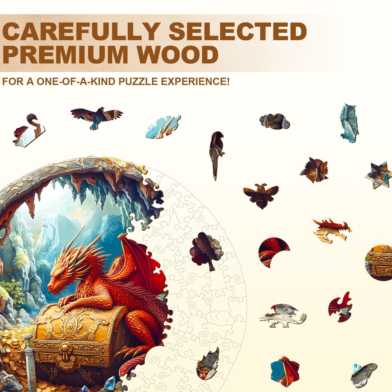 Dragon's Treasure Wooden Jigsaw Puzzle