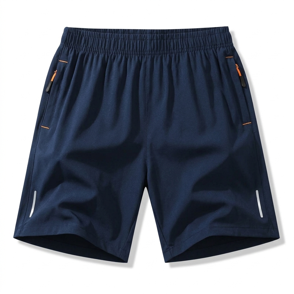 Men's Ice Silk Quick-Dry Zipper Pocket Shorts – Lightweight Reflective Athletic Summer Shorts